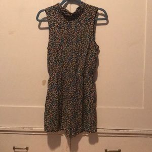 Forever 21 Floral Romper with Low Turtleneck